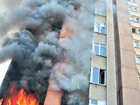 Bakıda 9 mərtəbəli binada YANĞIN