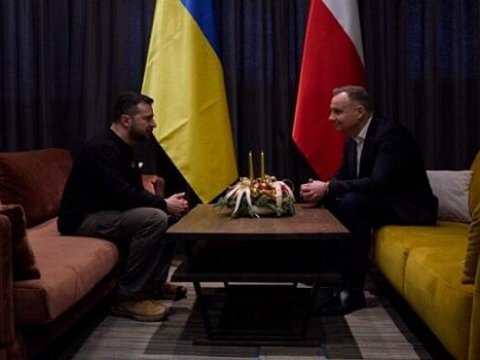 Zelenski polşalı həmkarı ilə görüşdü - VİDEO