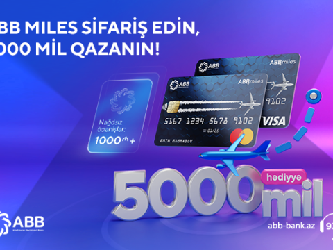 ABB Miles kartı ilə 5000 mil hədiyyə qazan!