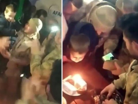 Dağıntıdan çıxarılan uşağa doğum günü sürprizi - VİDEO