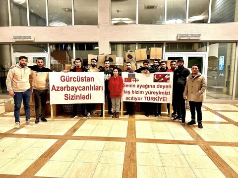 Gürcüstan azərbaycanlıları da yardım kampaniyasına qoşulub - FOTOLAR