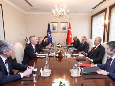 Çavuşoğlu Ankarada NATO-nun baş katibi ilə görüşüb