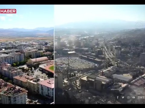 Kahramanmaraş zəlzələdən əvvəl və sonra - VİDEO