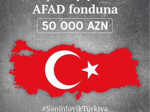 Bakı Sağlamlıq Mərkəzi Türkiyəyə ianə edib