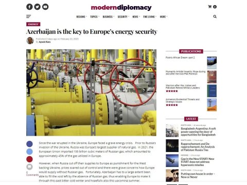 Azərbaycan Avropanın enerji təhlükəsizliyinin açarıdır 