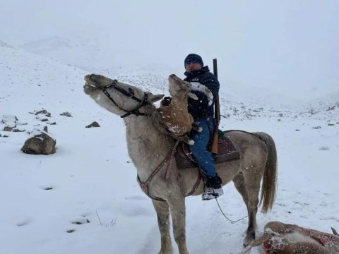 Dağ keçisi ovlayanlar saxlanıldı - FOTO