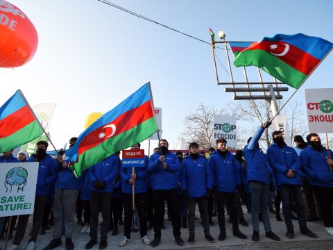 Laçın yolunda Xocalı ilə bağlı şüarlar səsləndirildi