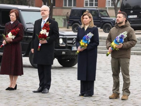 Zelenski xanımı və Latviya prezidenti ilə Lvovdadır - FOTOLAR