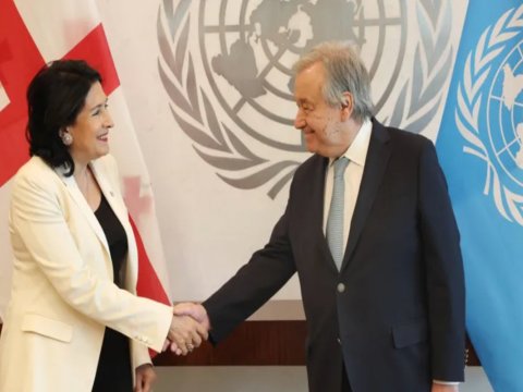 Gürcüstan Prezidenti Quterreşlə görüşüb