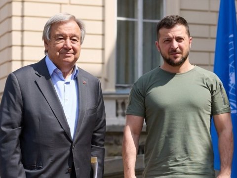 BMT baş katibi Zelenski ilə görüşür - VİDEO