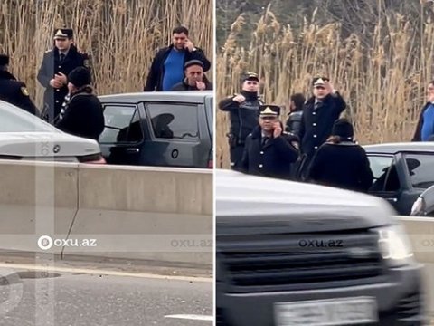 Yol polisinin saxladığı sürücü öldü - VİDEO