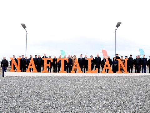 Naftalanda ağacəkmə aksiyası keçirilib - FOTOLAR