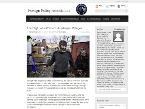 ABŞ mətbuatı Qərbi Azərbaycandan yazdı