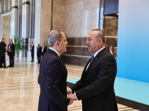 Ceyhun Bayramov Çavuşoğlu ilə görüşdü - FOTO