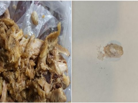 Həbsdə olan əmisi oğluna toyuğun içində narkotik apardı