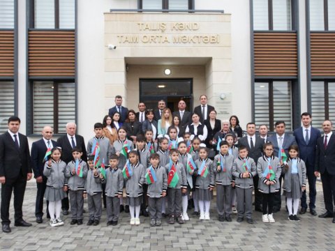 Talış kəndində ilk zəng çalındı - FOTOLAR