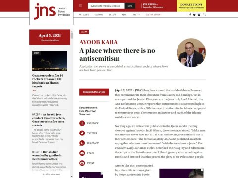 Azərbaycan anti-semitizmin olmadığı yeganə ölkədir - İsrailli sabiq nazir 