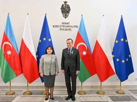 Sahibə Qafarova Polşa Senatının sədri ilə görüşüb - FOTO