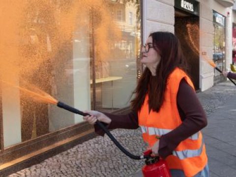 Ekoaktivistlər brend mağazalara hücum edib