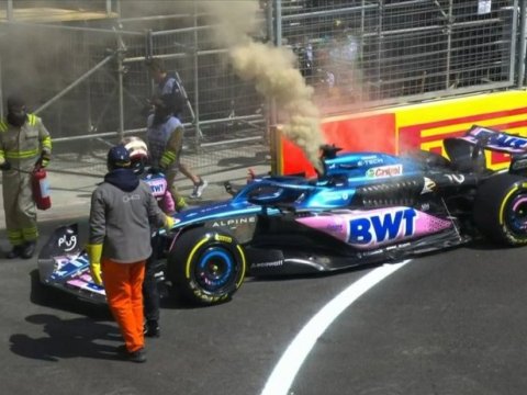 Bakıda fransalı pilotun bolidi YANDI - VİDEO