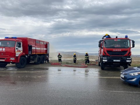 Magistral kəmərdə qəza - Qaradağı su basdı (VİDEO)