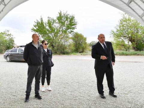 Prezident və xanımı Ağdamda təməlqoyma mərasimində - YENİLƏNİB 