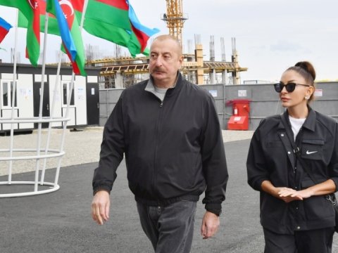 Prezidentlə xanımı Hadrutda məktəb binasının bərpası ilə tanış oldu