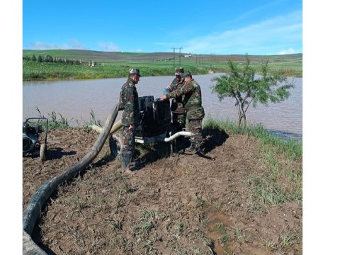 Süni göldə daşma təhlükəsi aradan qaldırıldı - VİDEO