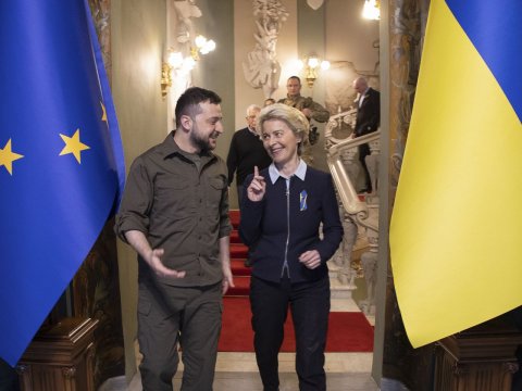 Zelenski Leyenlə görüşdü - VİDEO