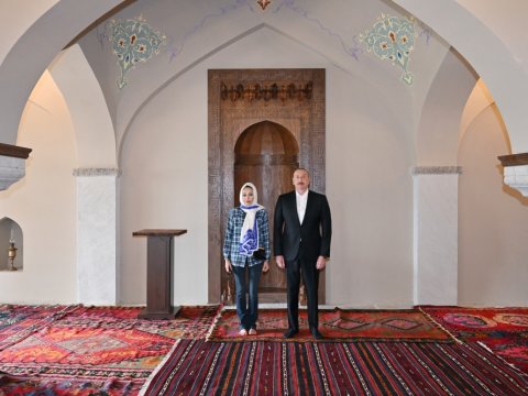 Prezident xanımı ilə Mehmandarovların malikanəsində - FOTOLAR