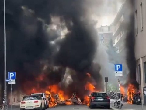 Milanda güclü PARTLAYIŞ - VİDEO