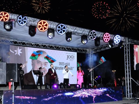 Ulu Öndərin 100 illiyi Naftalanda təntənə ilə qeyd edilib - FOTOLAR