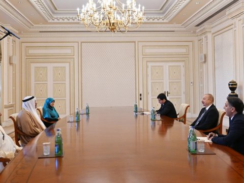 İlham Əliyev Ərəb Parlamentinin prezidentini qəbul edib