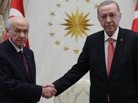 Ərdoğan partiya liderləri ilə bir araya gəldi - FOTOLAR