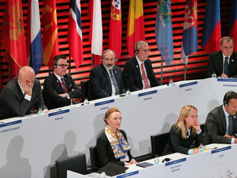 Ceyhun Bayramovla Paşinyan eyni tədbirdə - FOTOLAR