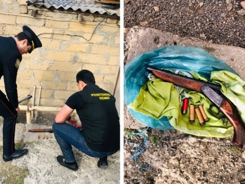 Həbsdə olan şəxsin bağ evində silah-sursat aşkarlandı