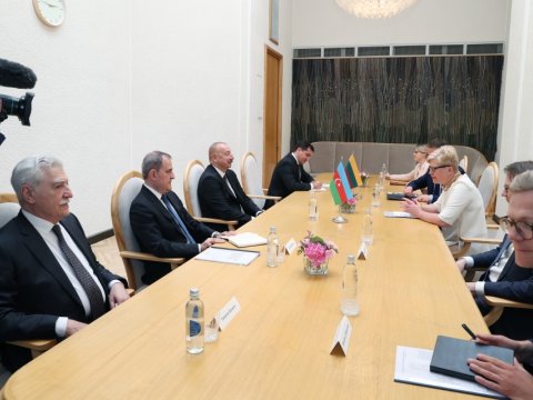 İlham Əliyev Litvanın Baş naziri ilə görüşdü - FOTO (YENİLƏNİB)