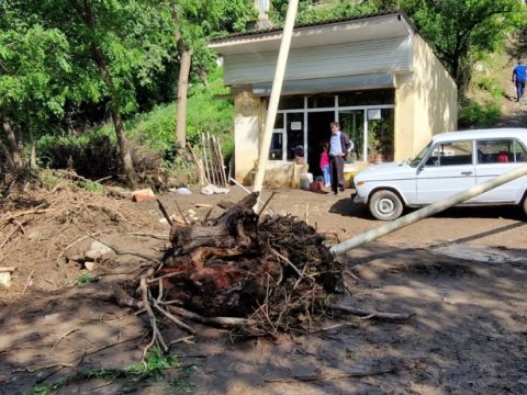 Göygöldə selin vurduğu ziyan aradan qaldırılır - FOTO