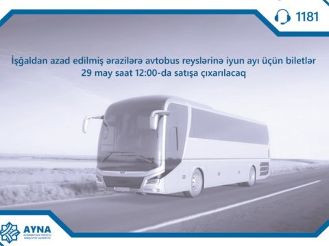 İyun ayı üçün Qarabağa biletlər satışa çıxarılır