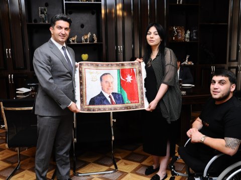 Naftalanda qonaq olan şəhid anası və qazi ilə görüş - FOTOLAR