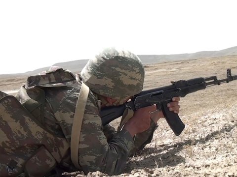 Döyüş atışlı taktiki təlimdən GÖRÜNTÜLƏR