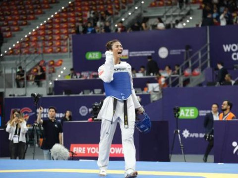 Türkiyəli taekvondoçular Bakıda 3 qızıl medal qazandı - FOTOLAR