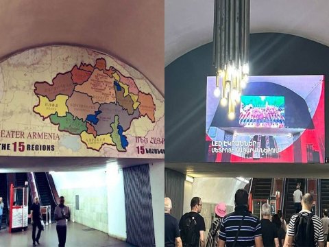 İrəvan metrosundakı “Böyük Ermənistan” xəritəsi YIĞIŞDIRILDI
