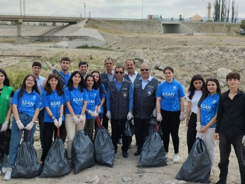 Çay sahilləri tullantılardan təmizlənib - FOTOLAR