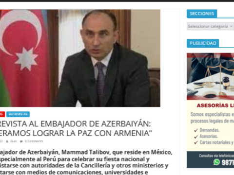 Peru mətbuatı sülh danışıqları və Zəngəzur dəhlizindən YAZDI