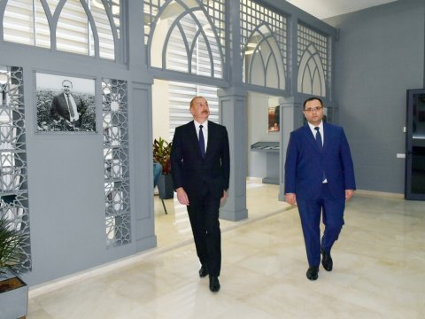 Prezident nazirliyin yeni binasının açılışında - FOTOLAR