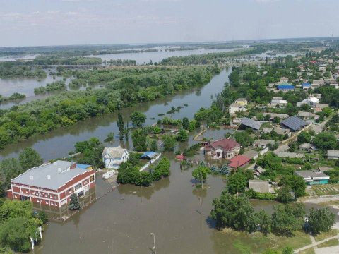 Ukraynada bir kəndi su basdı, ölənlər var - VİDEO