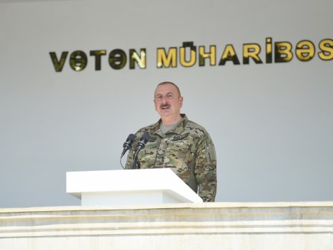 İlham Əliyev Laçın sərhəd-buraxılış məntəqəsindən DANIŞDI