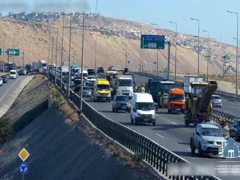Bakı dairəvi yolunda tıxac - VİDEO