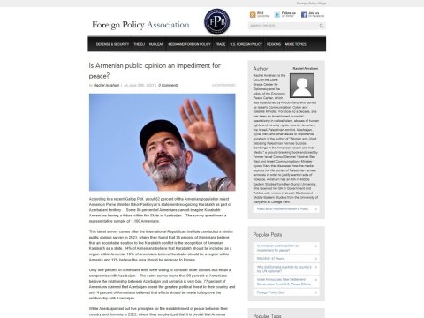 ABŞ mətbuatı Ermənistanın sülhə yaratdığı problemlərdən yazdı